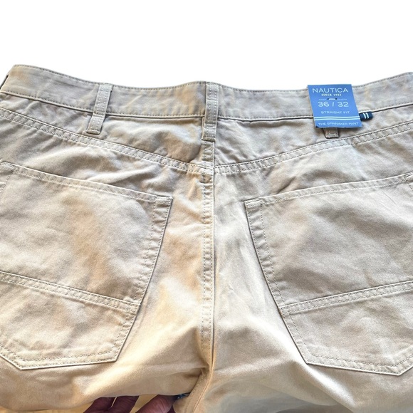 Nautica Tan Khaki Straight Fit Spinnaker Pant 100% Cotton in Size 36W x 32L NWT - Picture 12 of 13